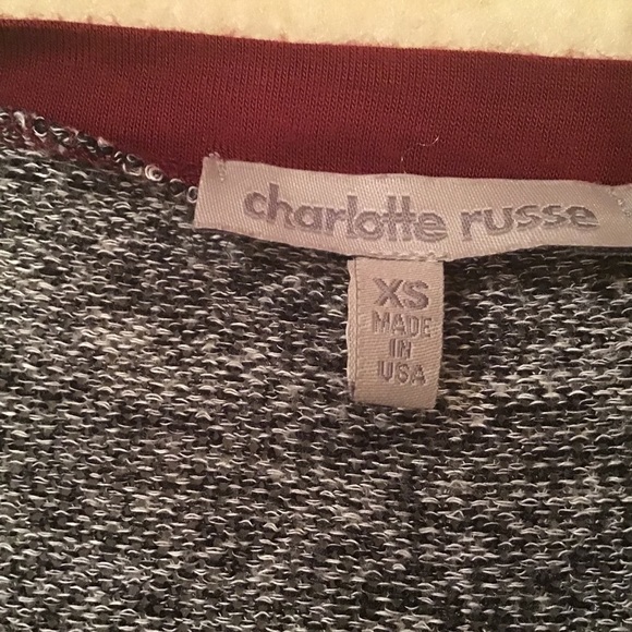 Charlotte Russe Maroon And Gray Crop Top - Picture 1 of 3